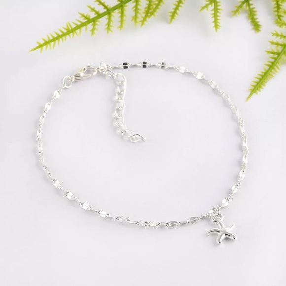 Silver Starfish Anklet - Picture 3 of 3